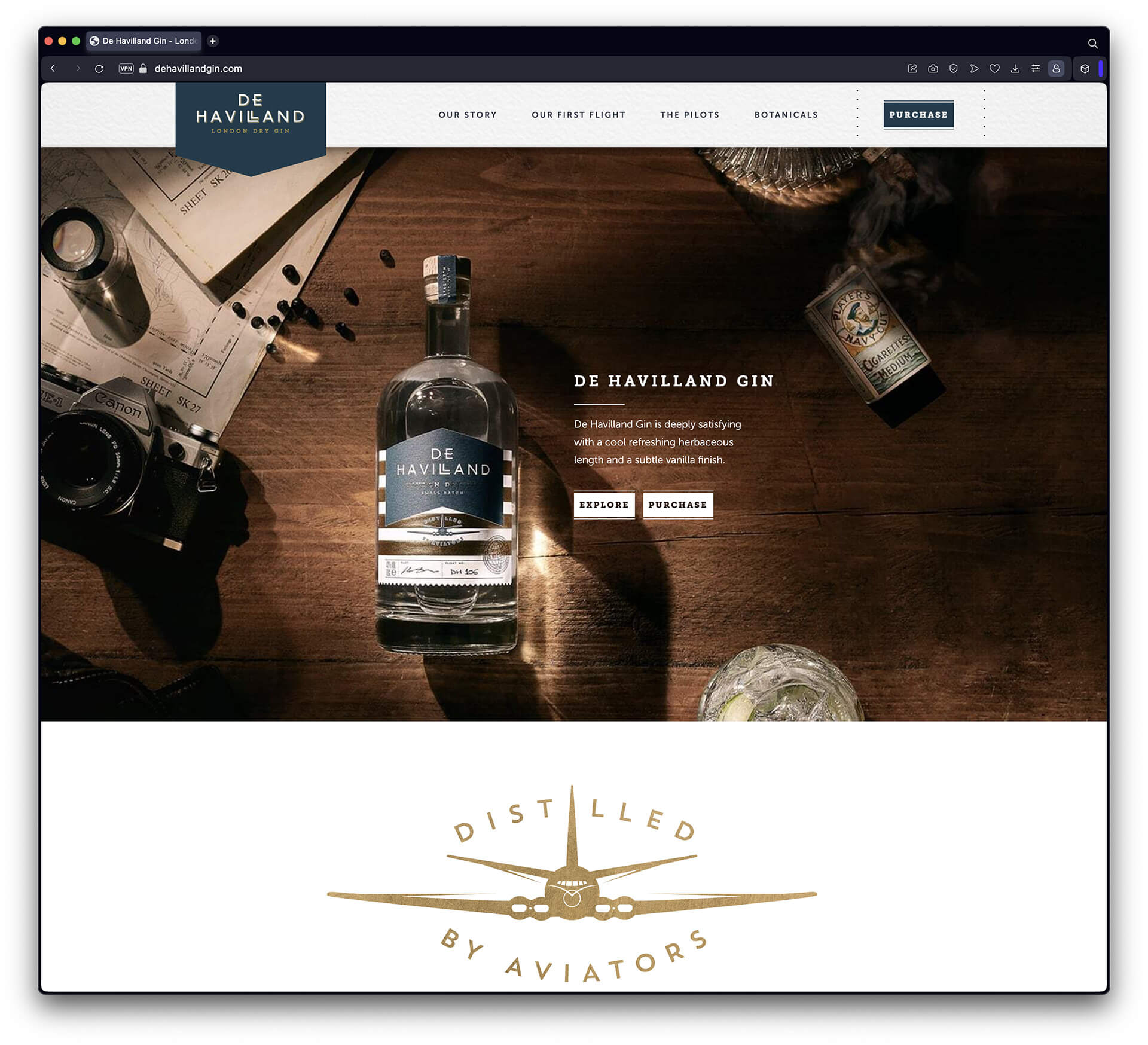 Small Business Online Store De Havilland Gin by LWDA