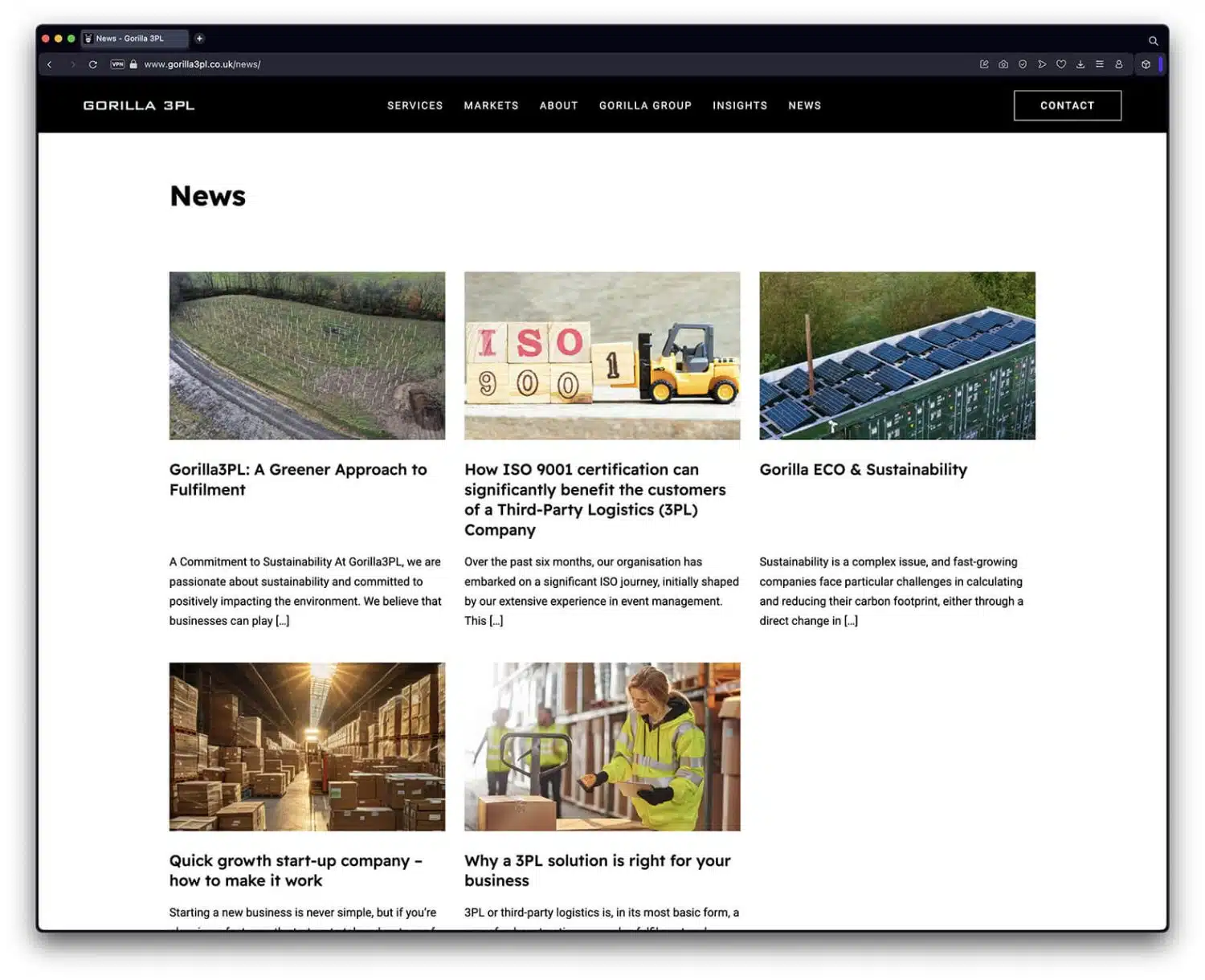 News Blog Page Template for SEO