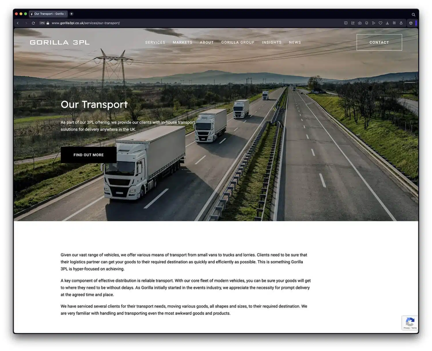 Logistics Company Website Services